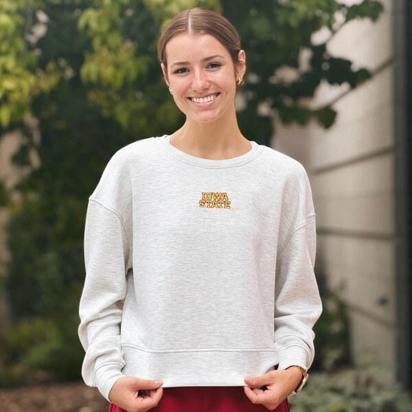 ZooZatz Women's Iowa State Ivory Heather 26 Crewneck Sweatshirt